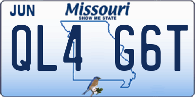 MO license plate QL4G6T