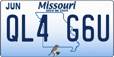 MO license plate QL4G6U
