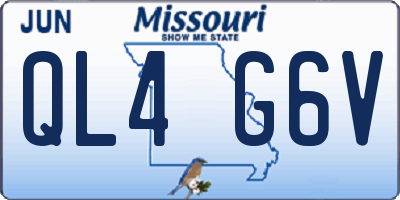 MO license plate QL4G6V