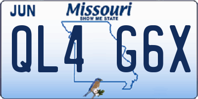 MO license plate QL4G6X