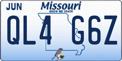 MO license plate QL4G6Z