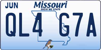 MO license plate QL4G7A