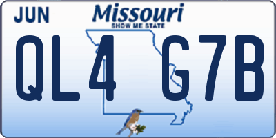 MO license plate QL4G7B