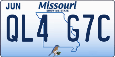 MO license plate QL4G7C