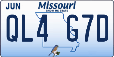 MO license plate QL4G7D
