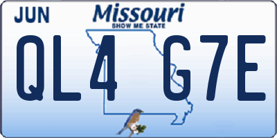 MO license plate QL4G7E