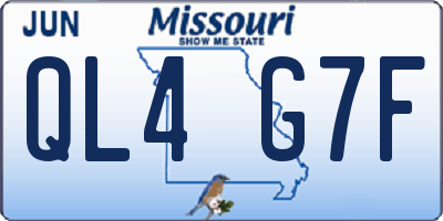 MO license plate QL4G7F