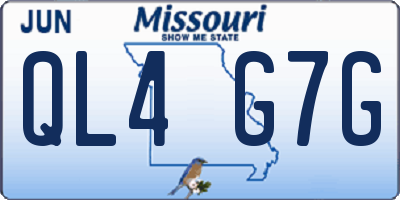MO license plate QL4G7G