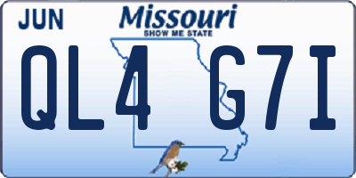 MO license plate QL4G7I
