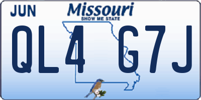 MO license plate QL4G7J