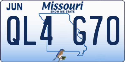 MO license plate QL4G7O