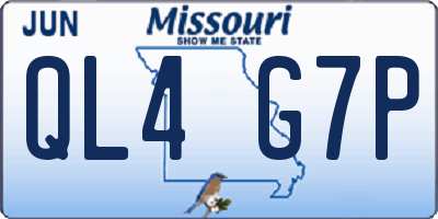 MO license plate QL4G7P