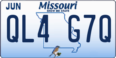 MO license plate QL4G7Q