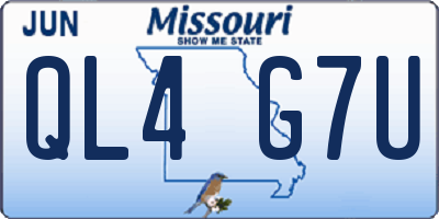 MO license plate QL4G7U