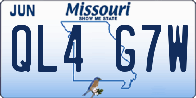 MO license plate QL4G7W