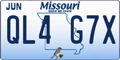 MO license plate QL4G7X