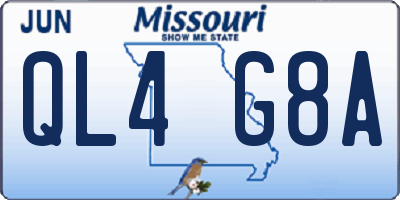 MO license plate QL4G8A