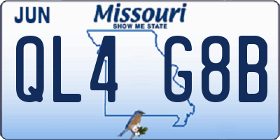 MO license plate QL4G8B