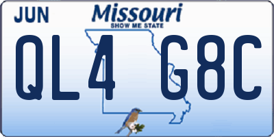 MO license plate QL4G8C