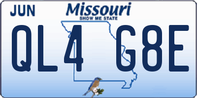 MO license plate QL4G8E