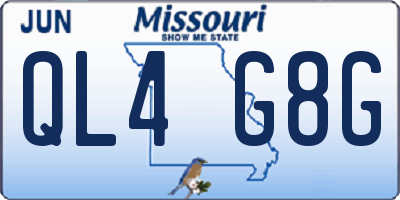 MO license plate QL4G8G