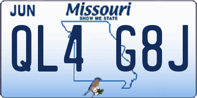 MO license plate QL4G8J