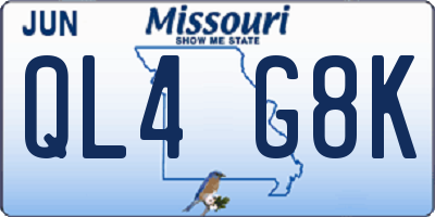 MO license plate QL4G8K
