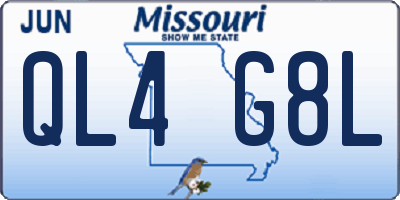 MO license plate QL4G8L