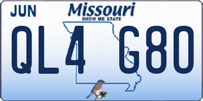 MO license plate QL4G8O