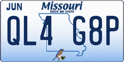 MO license plate QL4G8P