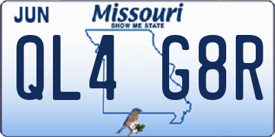 MO license plate QL4G8R