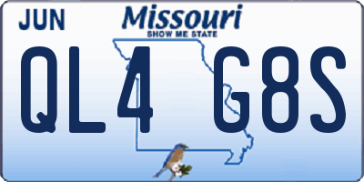 MO license plate QL4G8S