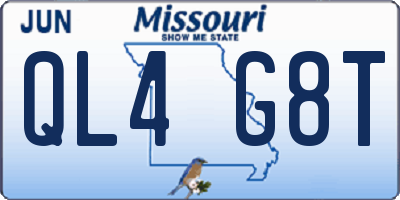 MO license plate QL4G8T