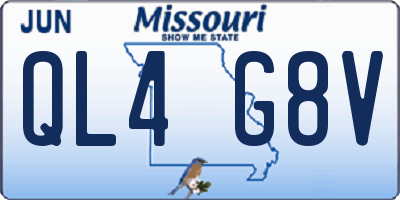 MO license plate QL4G8V