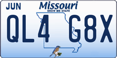 MO license plate QL4G8X