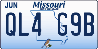 MO license plate QL4G9B