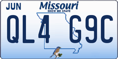 MO license plate QL4G9C
