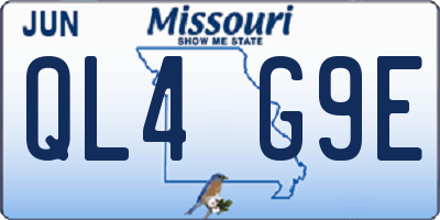 MO license plate QL4G9E