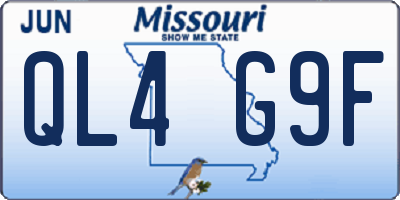 MO license plate QL4G9F
