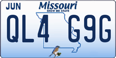 MO license plate QL4G9G