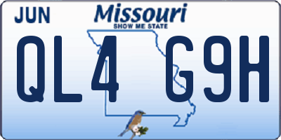 MO license plate QL4G9H
