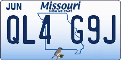 MO license plate QL4G9J