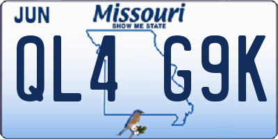 MO license plate QL4G9K