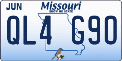 MO license plate QL4G9O