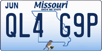 MO license plate QL4G9P