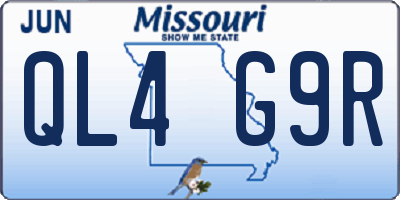 MO license plate QL4G9R
