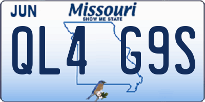 MO license plate QL4G9S