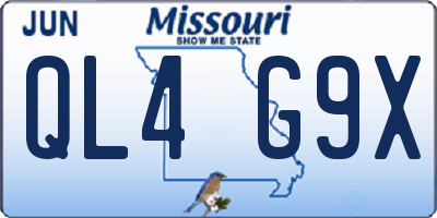 MO license plate QL4G9X