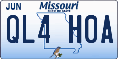 MO license plate QL4H0A