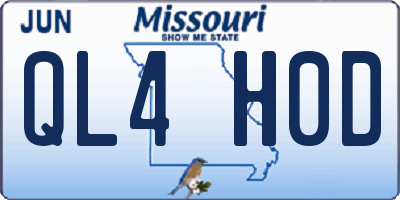 MO license plate QL4H0D